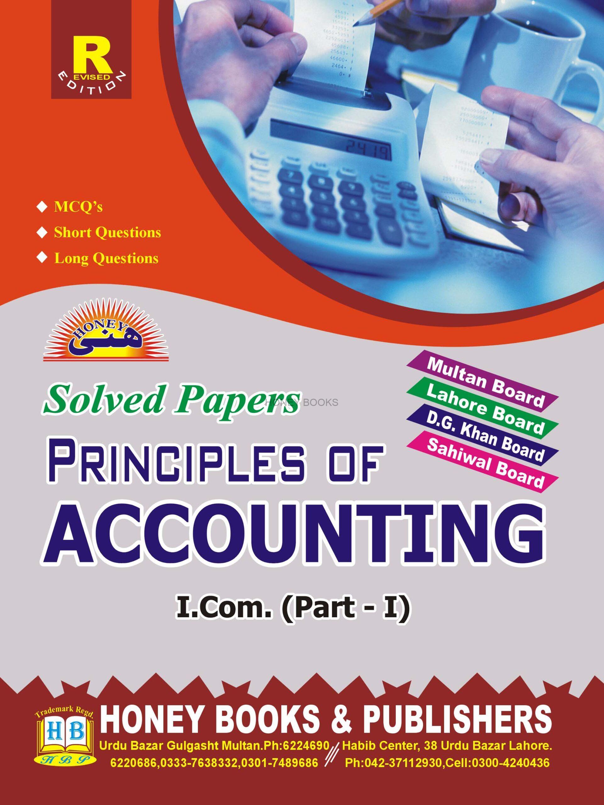 Principles of AccountingI Solved Papers Honey Books