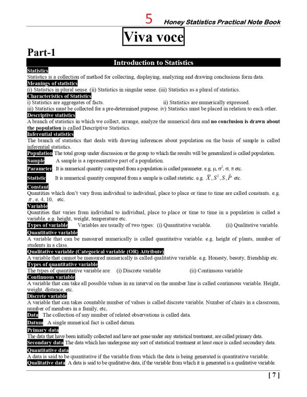 Statistics Practical Copy (Inter-I-II) - Honey Books